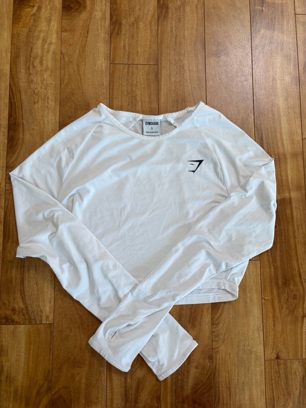 Gymshark White Long Sleeve Crop Top